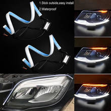 2pcs Soft Car Auto Sequential Flow Strip 60cm LED Flexible DRL Headlight Turn Signal Switchback Light Lamp 2024 - buy cheap