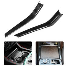 2pcs Carbon Fiber Style ABS Car Water Cup Holder Trim Cover Stripe Fits for Mercedes Benz GLE GLS ML GL W166 X166 2013-2019 2024 - compre barato