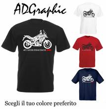 Camiseta de algodão motocicleta moto hon cb 500 x cb500x motorrad moda novo verão cor sólida manga curta solta crânio t camisa 2024 - compre barato