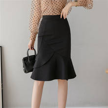 Spring Summer New Women Formal Midi Skirt Female Elegant High Waist Package Hip Skirt Black/Red Office Lady Fishtail Skirts 2024 - buy cheap