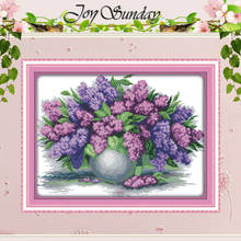 Lavender Vase Patterns Counted Cross Stitch 11 14CT Cross Stitch Sets Wholesale Chinese Cross-stitch Kits Embroidery Needlework 2024 - buy cheap