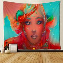 Black Girl Colorful Face Beautiful Afro Wall Hanging Tapestries for Living Room Bedroom Dorm 2024 - buy cheap