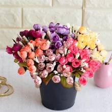 Ramo de flores artificiales Vintage para decoración de boda, rama de flores falsas flexibles, bricolaje, para el hogar 2024 - compra barato
