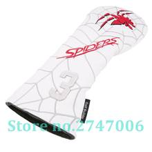 White PU with Spider Embroidery Fairway Wood FW Cover Golf Club Fairway Wood Head Cover 2024 - buy cheap