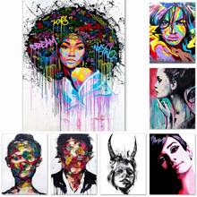 Wall Art Pictures Colorful Charming Girl Canvas Painting Prints Wall Decoration for Living room Home Decor no frame 2024 - buy cheap