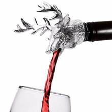 Zinc Alloy Wine Pourer and Bottle Stopper Deer Stag Head Shape Red Pourer Wine Cap Pouring Party Gifts 2024 - buy cheap