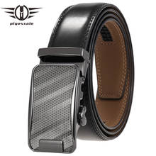 Plyesxale Black Dark Brown Men Belts Automatic Buckle Genune Leather High Quality Belts For Men Strap Male Casual Business B443 2024 - buy cheap