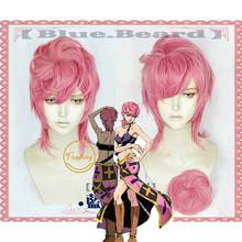 Disfraz de Anime JoJo's Bizarre Adventure Golden Wind Trish Una, peluca rosa con pelo y gorro de peluca gratis 2024 - compra barato