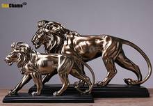 Leão feroz africano escultura estátua resina dominador animal casa decoração acessórios para sala de estar artesanato presente 2024 - compre barato