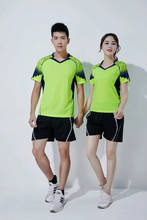 Quick Dry Summer Tennis Sports Suit V-Neck Short Sleeve Sweat Absorption Badminton Wear Sets For Men And Women L954SHD 2024 - buy cheap