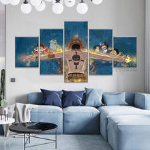 Модульная настенная Картина на холсте для домашнего декора, 5 шт., Аниме One Piece Fire Fist Ace, картина для гостиной, HD печатный плакат 2024 - купить недорого