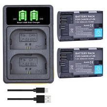 2650mah LP-E6N LP-E6 bateria + carregador duplo para canon 80d 5d mark ii iii 7d 60d eos 6d 70d 2024 - compre barato