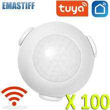 100 pçs inteligente wi fi pir sensor de movimento corpo humano sensor detector sistema de alarme em casa inteligente pir sensor de movimento tuya vida inteligente 2024 - compre barato