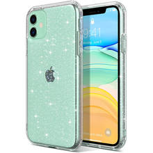 Glitter caso claro para iphone 11 pro max 13 12 mini 11pro x xs xr 8 mais 7 6s se 2020 silicone capa de luxo acessórios do telefone 2024 - compre barato