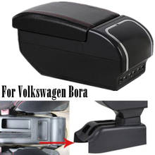 For Volkswagen Bora Golf 4 Armrest Box Central Store Content Storage Box Cup Holder Ashtray Console Arm PU Leather Car Styling 2024 - buy cheap