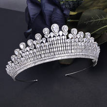 Accking luxury Fashion Wedding Headpieces  cube zircon Bridal Hair Accessories  Retro Tiaras  Crown Wholesale 2024 - buy cheap