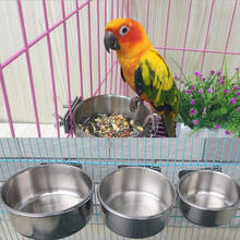 Stainless Steel Pet Bowl Hanging Stationary Bird Cage Bowls Anti-turnover Durable Drinking Water Food Feeder Dish Cup for Birds 2024 - buy cheap