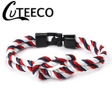 Cuteeco pulseira unissex de nylon, pulseira com fecho 2024 - compre barato