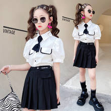 Summer Girls Japanese Uniform Suit 2021 New Children Clothing College Style Two Piece Set Blouse + Skirts 14 Years Old Teenager 2024 - buy cheap