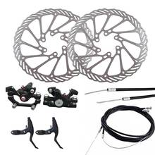 Bicycle Rear Disc Mechanical Brake Mountain Bike Front & Rear Set With Rotors Built-in Wide Brake Pad Cycling Double Brake 2024 - buy cheap
