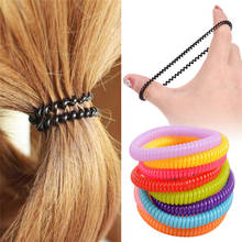 Nuevo 4cm línea telefónica cuerdas para el cabello niñas coloridas bandas elásticas para el cabello coleta para niña titular de la corbata accesorios para el cabello de goma 10 Uds 2024 - compra barato