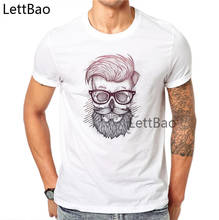 Men T-shirts Beard Skull Tops 100% Cotton Fashion O-Neck Funny Skull Print Design Hip Hop Streetwear Short Sleeve T-shirts Tops 2024 - buy cheap