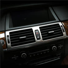 Chrome Car Interior Center Console Air Vent Outlet panel frame Cover Trim sequins strip sticker for BMW X5 F15 X6 f16 E70 E71 2024 - buy cheap