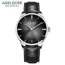 AGELOCER Brand Men Automatic Watch Business Black Mechanical Watches Leather Power Reserve 80H Date Sapphire Wrist Watch For Men 2024 - buy cheap