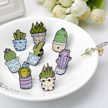 9Styles Potted Plant Enamel Pins Custom Cactus Aloe Brooches Lapel Pin Shirt Bag Catoon Badge Natural Jewelry Gift Kids Friends 2024 - buy cheap