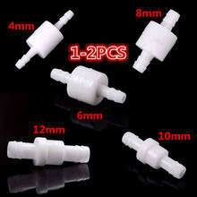 1-2 pces plástico uma maneira inline válvula de verificação combustível gás líquido água 4mm/6mm/8mm/10mm/12mm branco 2024 - compre barato