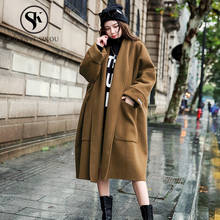 Winter Coat Women Thick Warm Wool blend Long Coats Fashion Big Pocket Loose Plus size Woolen Coat Female 2019 Autumn Outerwear 2024 - buy cheap