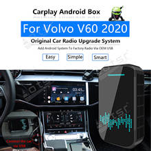 Для Volvo V60 2020 Автомобильный мультимедийный плеер радио обновление Carplay Android Apple беспроводной CP Box активатор Navi Map GPS Mirror Link 2024 - купить недорого