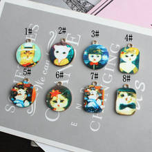 10pcs/Lot Fashion Jewelry Alloy Pendants Charm Cute Painting Cat Shape Enamel Charms Earring Bracelets DIY Jewelry Accessories 2024 - buy cheap