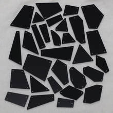 Black Acrylic Mirror Sew On Rhinestones DIY Flatback Mirror Acryl Sew On Stones with Holes For Sewing 2024 - купить недорого