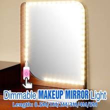 Makeup Mirror With Light LED Vanity Lamp Tape Bathroom Bulb  Dressing Table Led Night Lighting USB Touch Dimming Lamps For Room 2024 - buy cheap