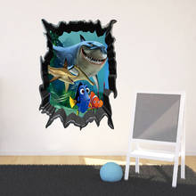 3D Vivid Shark Fish Wall Sticker Cartoon Sea dinosaur Wall Decals for kids rooms Children Art Poster 2024 - buy cheap