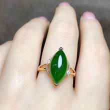 Moda nova verde jade esmeralda pedras preciosas anéis de diamantes para mulher 18k cor do ouro jóias bijoux bague presentes de aniversário acessório 2024 - compre barato