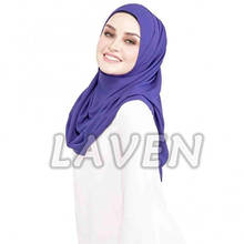 Laven cachecol hijab de chiffon duplo, envoltório de xale feminino muçulmano pronto para usar, bandana 180*75cm 1 peça 2024 - compre barato