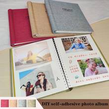 6-Inch DIY Handmade Linen Photo Album Cross-Border Creative Baby Growth Gift Coil Loose-Leaf Film Self-Adhesive Photo Album Book 2024 - купить недорого