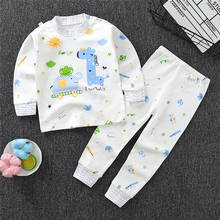 Conjunto de Pijamas para recién nacidos, ropa de dormir de dibujos animados para niños y niñas, de algodón, de otoño 2024 - compra barato