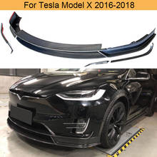 Parachoques delantero de coche, divisores de Spoiler para Tesla Model X 2016-2018, divisores de labios, delantal de fibra de carbono 2024 - compra barato