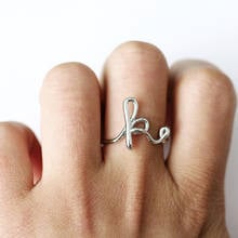 Anillo de aleación para dedo unisex, joyería geométrica creativa, A-Z, 26 2024 - compra barato