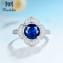 Женское кольцо из серебра 925 пробы с синим сапфиром и шпинелем 2024 - купить недорого