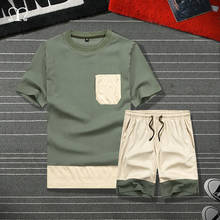 Tracksuit Men Sets 2022 Summer Casual Set Men's Sportsuit Armgreen Tee Shirt Tops Male Shorts Set Brand Sportswear Clothing 2024 - buy cheap