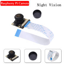 Raspberry Pi 3 камера ночного видения «рыбий глаз» 5 Мп OV5647 130 градусов фокусная регулируемая камера для Raspberry Pi 4 Модель B 3B Plus 3B + 2024 - купить недорого