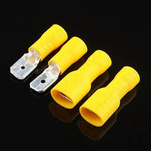 6.3mm Yellow 25 Female 25 Male Spade Insulated Electrical Crimp Terminal Connectors 2024 - buy cheap