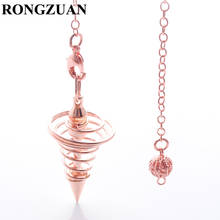 Rose Gold Metal Pendulum Pendulo Radiestesia Pendulums for Dowsing Spiral Cone Pyramid Pendule Reiki Jewelry TN3818 2024 - buy cheap