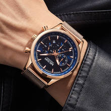 MEGIR Top Brand Men's Fashion Chronograph Watches Man Business Stainless Steel Mesh Belt Quartz Watch Men Relogio Masculino Saat 2024 - buy cheap
