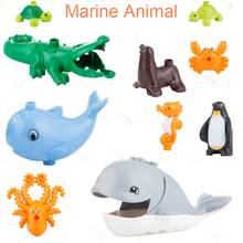 Серия морских животных КИТ крокодил черепаха Otarriinae гиппокамп Осьминог большой строительный блок MOC обучающие игрушки для детей подарок 2024 - купить недорого