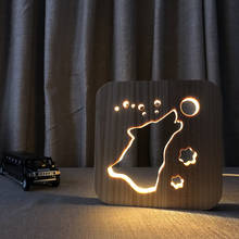 Wolf-Lámpara Led 3d de madera para decoración del hogar, luces de noche Usb creativas para dormitorio, junto al escritorio, FS-T1843W 2024 - compra barato